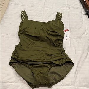 Jantzen Khaki One-Piece Swimsuit